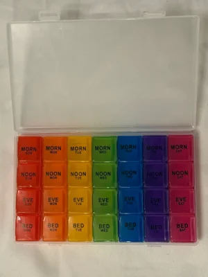 Four Times Per Day Pill Box